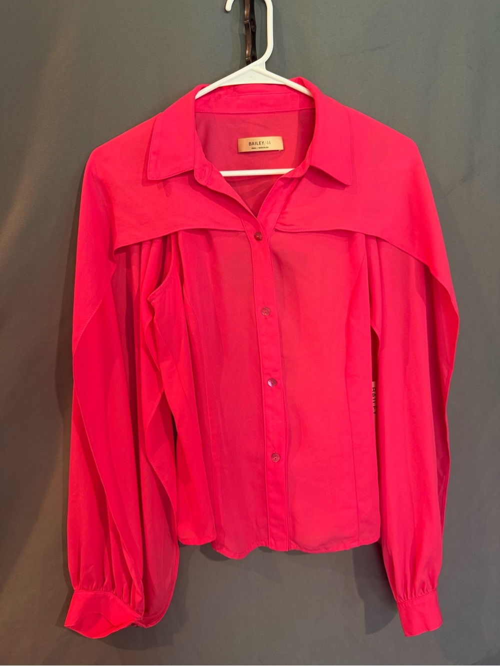 Bailey 44 Vibrant Pink Button-Down Blouse